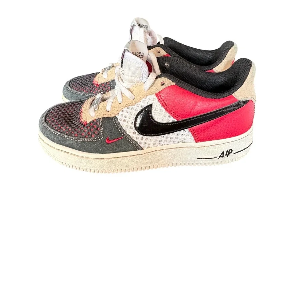 Nike Air Force 1 Kids Multi‎ Color Patchwork Casual Sneakers Size